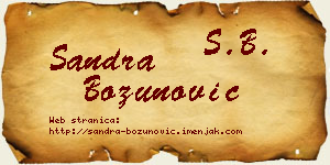 Sandra Božunović vizit kartica